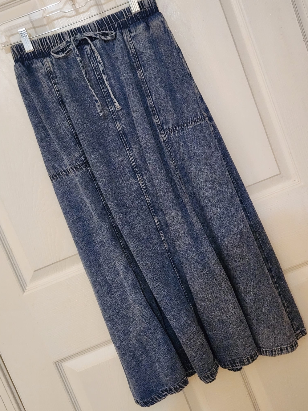 Blu Pepper- Classic Denim Flared Maxi Skirt.  NWOT.